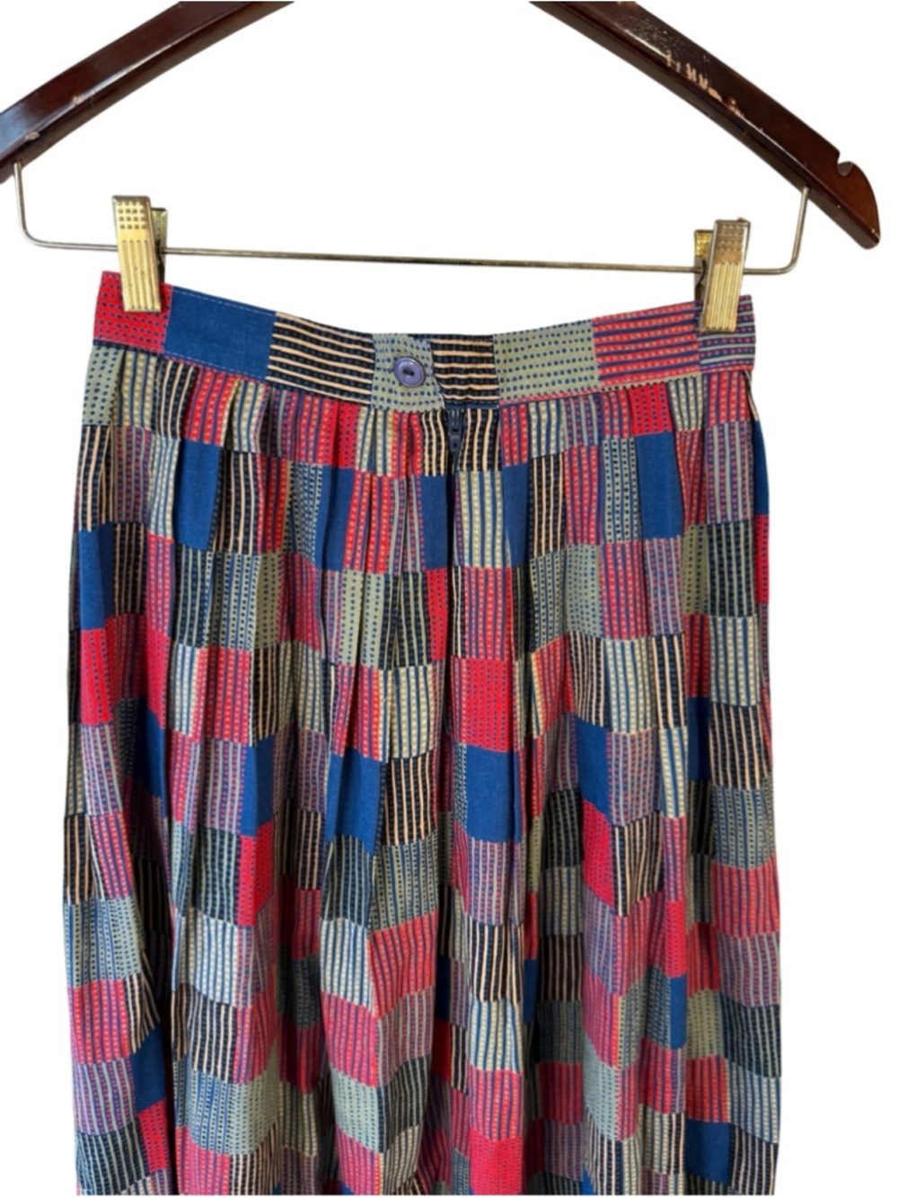 Vintage 80s 90s Plaid Midi Skirt in Red and Blue Size 8 Boho Cottagecore - Picture 9 of 10